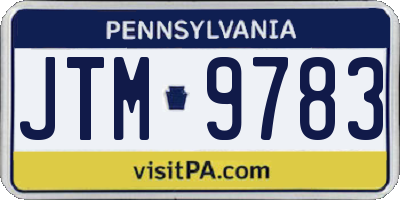 PA license plate JTM9783