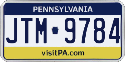 PA license plate JTM9784