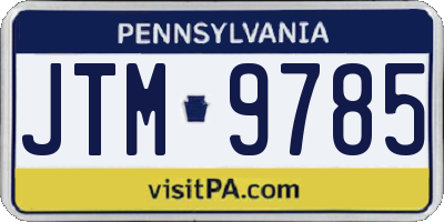 PA license plate JTM9785