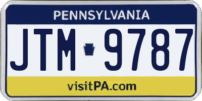PA license plate JTM9787