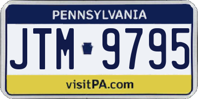 PA license plate JTM9795