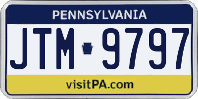 PA license plate JTM9797