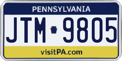 PA license plate JTM9805