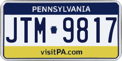 PA license plate JTM9817