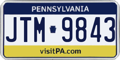 PA license plate JTM9843
