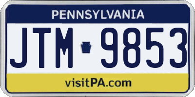 PA license plate JTM9853