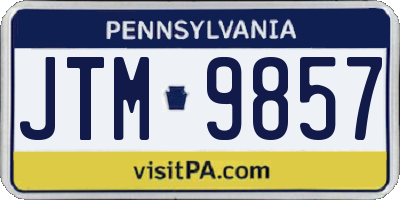 PA license plate JTM9857