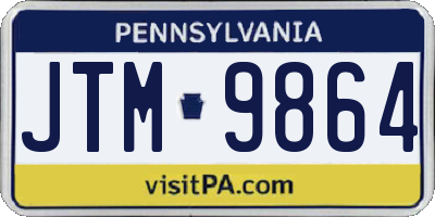 PA license plate JTM9864
