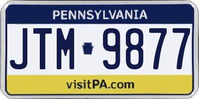 PA license plate JTM9877