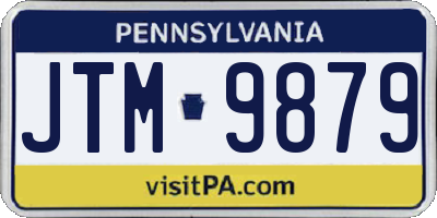 PA license plate JTM9879