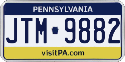 PA license plate JTM9882