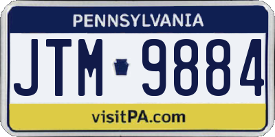 PA license plate JTM9884