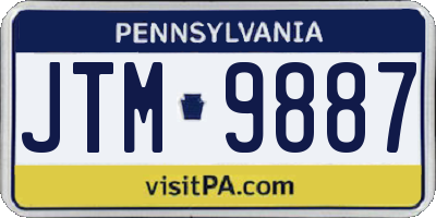 PA license plate JTM9887