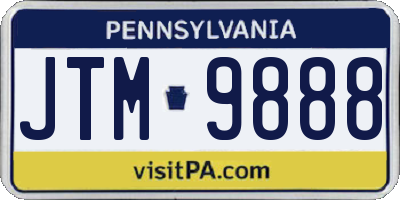 PA license plate JTM9888