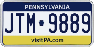 PA license plate JTM9889