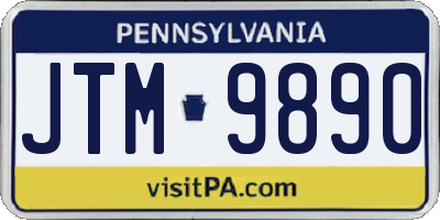 PA license plate JTM9890