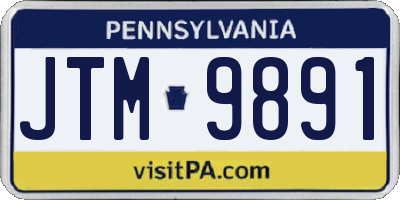 PA license plate JTM9891