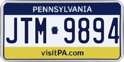PA license plate JTM9894
