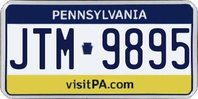 PA license plate JTM9895