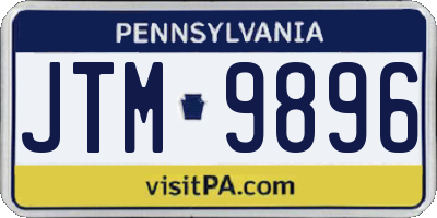 PA license plate JTM9896