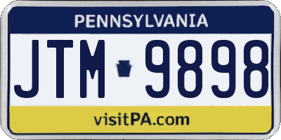 PA license plate JTM9898