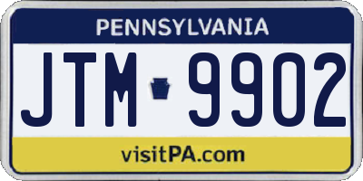 PA license plate JTM9902