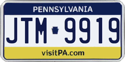 PA license plate JTM9919