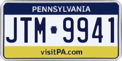 PA license plate JTM9941