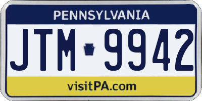 PA license plate JTM9942