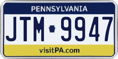 PA license plate JTM9947