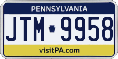 PA license plate JTM9958