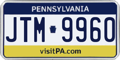 PA license plate JTM9960