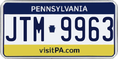PA license plate JTM9963