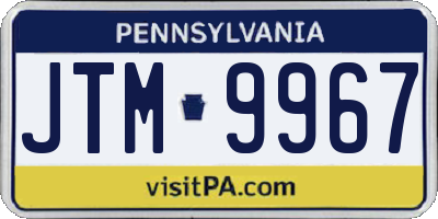 PA license plate JTM9967
