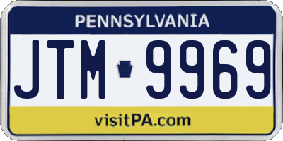 PA license plate JTM9969
