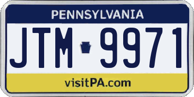 PA license plate JTM9971