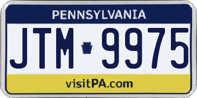 PA license plate JTM9975