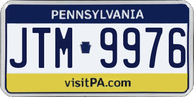 PA license plate JTM9976