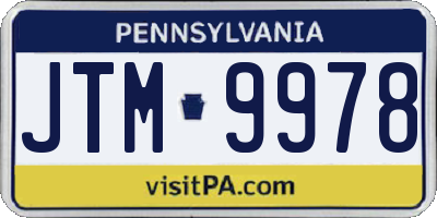 PA license plate JTM9978