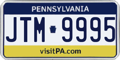 PA license plate JTM9995