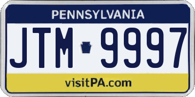 PA license plate JTM9997