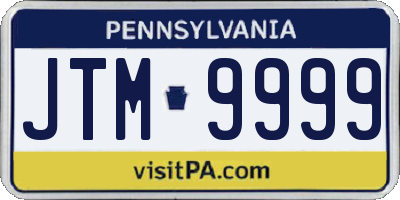 PA license plate JTM9999