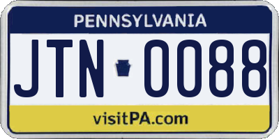PA license plate JTN0088
