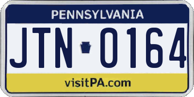 PA license plate JTN0164