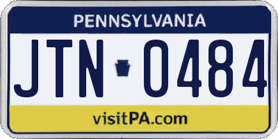 PA license plate JTN0484