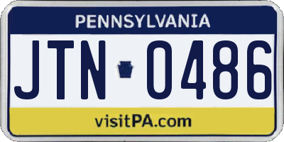 PA license plate JTN0486