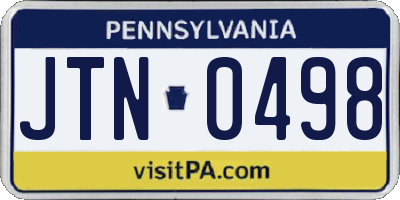PA license plate JTN0498