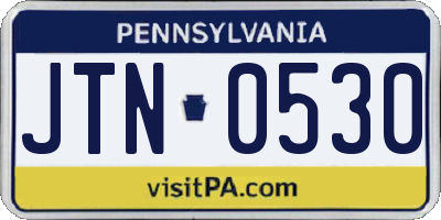 PA license plate JTN0530