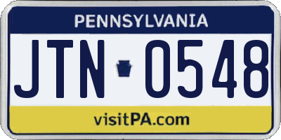 PA license plate JTN0548