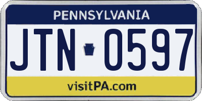 PA license plate JTN0597
